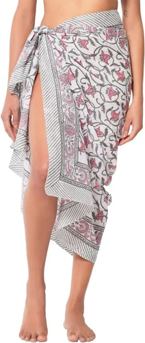 Vista 11 de parihan Traje de Baño Pareo de Playa Sarong Cubiertas para Mujeres - Falda Envolvente con Estampado a Mano Zafiro azul