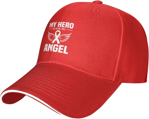 Vista 2 de My Hero is Now My Angel Baseball Cap Adjustable Black Trucker Baseball Hat Unisex