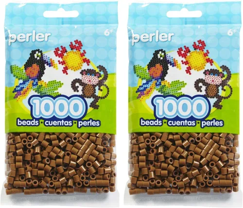 Vista 2 de Perler Cuentas fusibles para manualidades, 1000 unidades, marrón claro