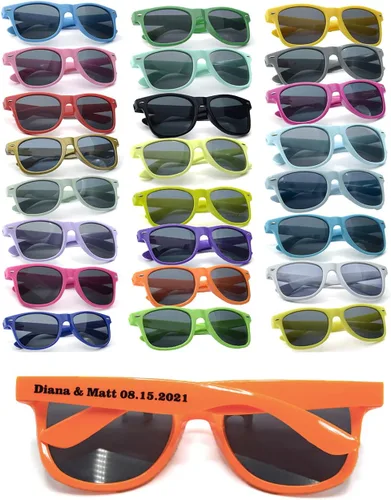 Vista 25 de Gafas de sol de fiesta personalizadas, regalos de boda a granel, regalos para invitados, cumpleaños, licenciatura, graduación, novia, novia, Mezclado