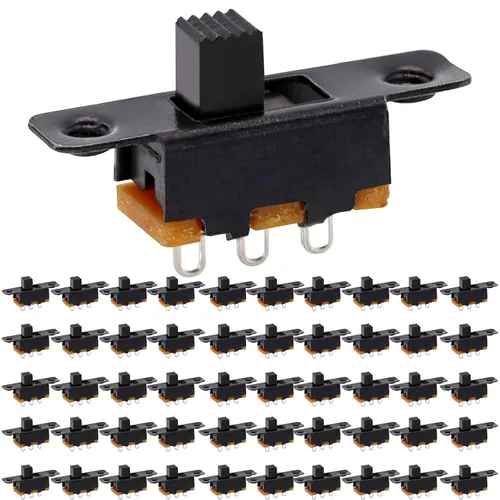 Vista 8 de Interruptor deslizante Montaje en panel 3 Pasador de soldadura ON/OFF 2 Posiciones 50Pcs