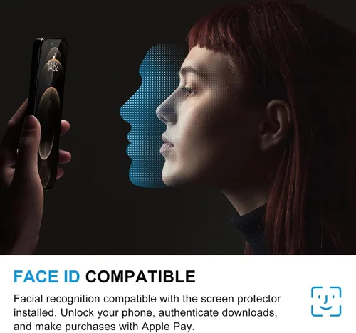 Vista 6 de TECHO Protector de pantalla de privacidad compatible con iPhone 16e / iPhone 14 / iPhone 13 / iPhone 13 Pro película de vidrio templado