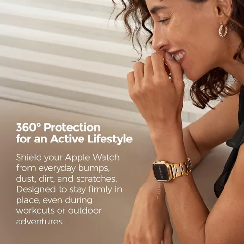 Vista 4 de My Pretty Strap Funda Protectora XOXO Brillante para Apple Watch – Cubierta de Metal de Lujo para Mujeres, Resistente a Arañazos – Compatible