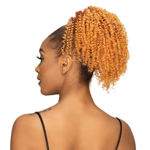 Vista 3 de Janet Collection Remy Illusion - Extensión de cola de caballo – Extensiones de cabello con cola de caballo en espiral de 10.5 pulgadas – Mezcla