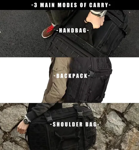 Vista 8 de Bolsa de gimnasio, bolsa de viaje para hombres y mujeres, bolsa de entrenamiento para militares, deportes, durante la noche, baloncesto, táctica