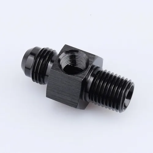 Vista 4 de AC PERFORMANCE Aluminio -6 AN macho a rosca NPT de 1/4 "con 1/8 "NPT Sensor Gauge/Gage Port Adaptadores de toma de presión, negro