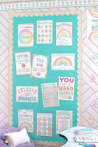 Vista 5 de Teacher Created Resources Pastel Pop Calming Strategies Paquete de póster educativo (TCR8439)