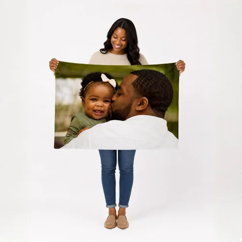 Vista 2 de Pure Country Weavers envía al día siguiente, manta súper suave de forro polar con foto personalizada - Imagen personalizable - Fabricada en Estados