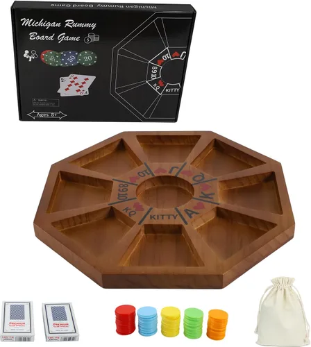 Vista 8 de Jyquorp Juego de mesa Michigan Rummy Juego de lujo SetPerfect Mezcla de un juego real de Hearts Rummy Poker Juego de apuestas y engaño de tablero