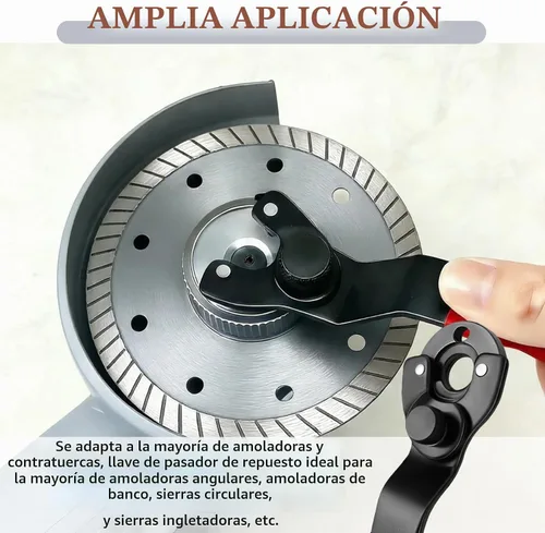 Vista 4 de Paquete de 2 llaves inglesas universales ajustables para amoladora angular, llave inglesa para amoladora (rojo)