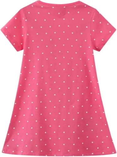 Vista 2 de Vestido casual de algodón de manga corta para niñas pequeñas, vestidos básicos para leggings Animales (Animals)