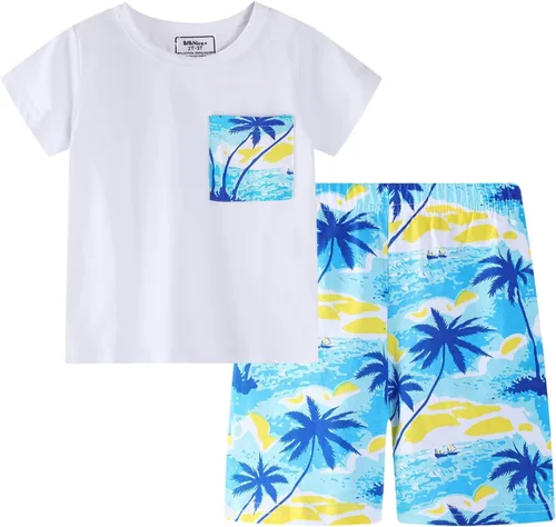 Vista 12 de Conjunto corto de ropa de verano para niños pequeños, de algodón Bs20-tz51