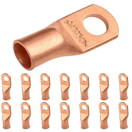 Vista 117 de SELTERM - 5 terminales de anillo resistentes para cable de batería, calibre 1/0 AWG, pernos de 1/2 pulgadas, terminales de calibre 0, ojales