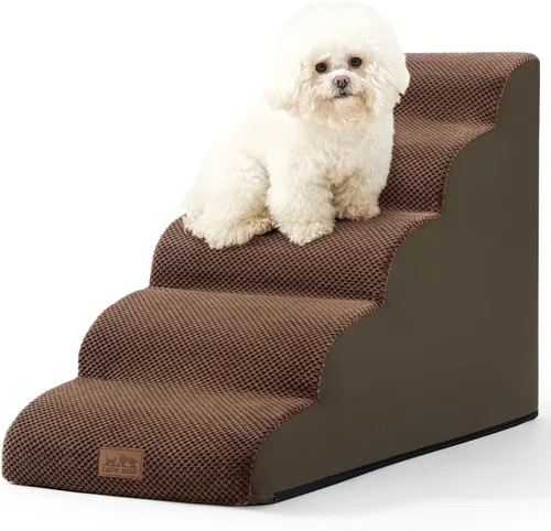 Vista 36 de COZY KISS Escaleras para perros pequeños de 11.8 pulgadas de alto, escalón curvado para cachorros, gatos mayores, rampa mediana para mascotas