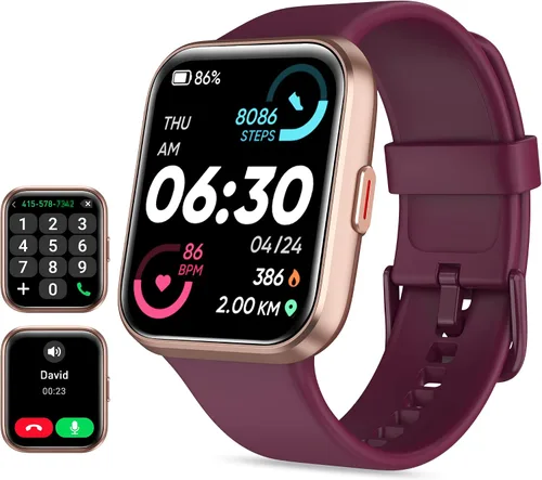Vista 9 de Tensky Reloj inteligente para hombres/mujeres, Android, iPhone/Samsung, Alexa integrado, pantalla táctil de 1.8 pulgadas, rastreador de actividad