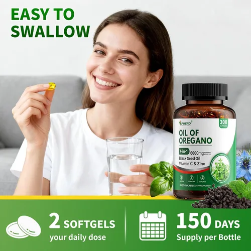 Vista 12 de 300 cápsulas blandas de aceite de orégano salvaje Orgánico Aceites de orégano en cápsulas blandas Orgánico con aceite de semilla negra