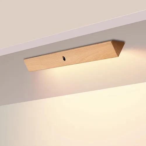 Vista 3 de Luces LED de noche recargables con sensor de movimiento magnético de madera, fácil de instalar, adecuadas para baño, sala de estar, dormitorio