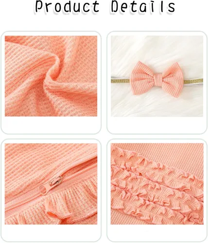 Vista 5 de Mikrdoo Ropa de niña recién nacida, ropa de bebé para otoño e invierno, trajes de manga larga, mameluco de 0 3 6 12 meses