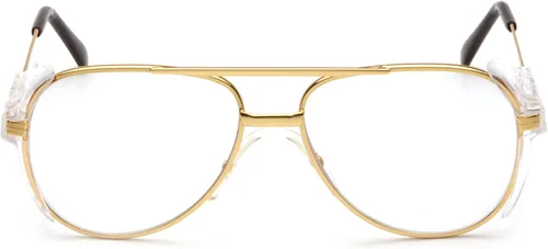 Vista 2 de Pyramex Monitor, lentes de seguridad transparentes con armazón dorado