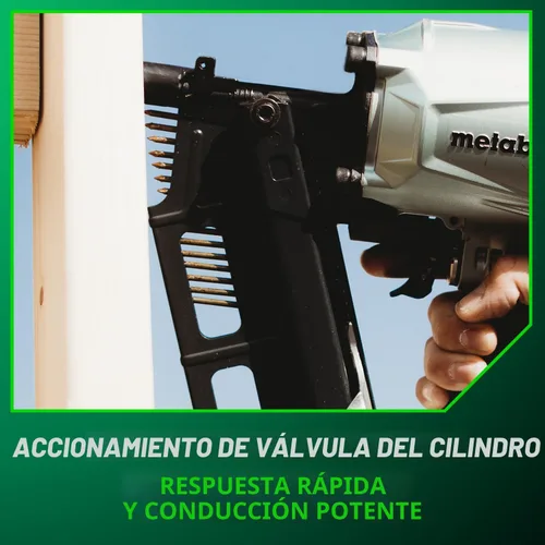 Vista 8 de Clavodora estructural Metabo HPT, clavadora neumática de potencia preferida por profesionales y herramienta de marco para pisos, cubiertas de techo