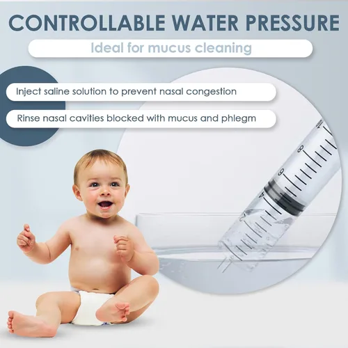 Vista 3 de Bluet B - Jeringa nasal para bebés (paquete de 2) - Aspirador nasal de silicona seguro para recién nacidos - Eliminación de moco infantil - Jeringa