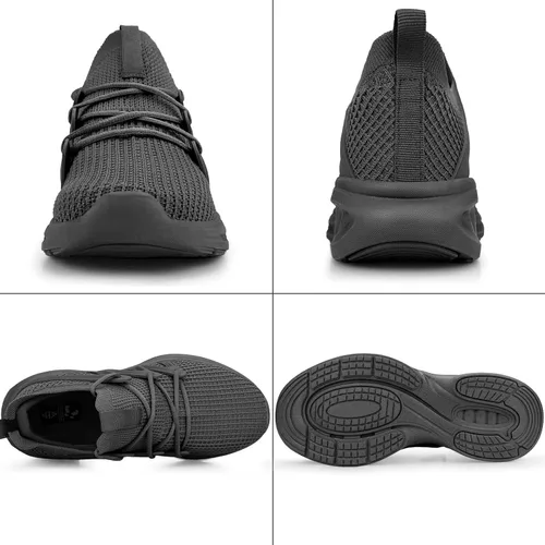 Vista 6 de Pujcs - Zapatos deportivos para caminar para hombre, antideslizantes, transpirables, ligeros, atléticos, para gimnasio, tenis y correr