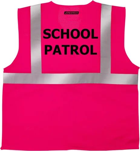 Vista 14 de JORESTECH Chaleco de seguridad reflectante de alta visibilidad con estampado de transferencia de calor personalizada (rosa)