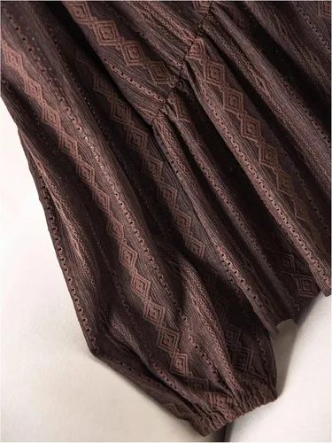 Vista 2 de SOLY HUX Blusa de manga larga con cuello en V profundo de encaje para mujer, talla grande, peplum para otoño