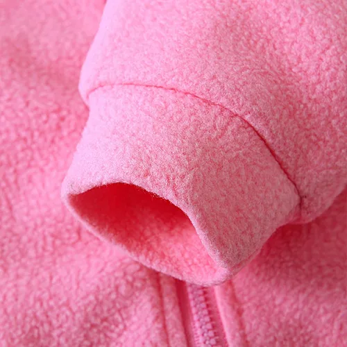 Vista 7 de Toddler Fleece Jacket Girls Boys Lightweight Winter Warm Long Sleeve Teddy Coat Sherpa Hoodie Outerwear With Pockets