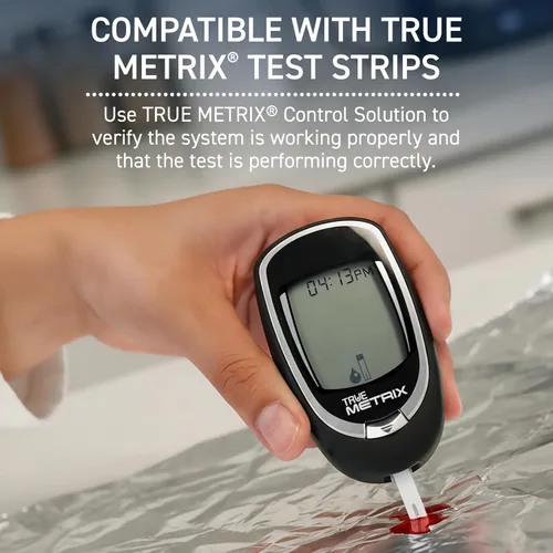 Vista 4 de True Metrix Solución de control Nivel 1, 3 mL Solution for Use with TRUE METRIX Blood Glucose Test Strips and Meter, Use to Confirm Glucose