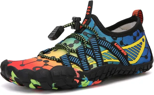 Vista 2 de UBFEN - Zapatos para el agua para niños y niñas zapatos acuáticos y livianos de secado rápido para ir a la playa practicar deportes hacer natación e