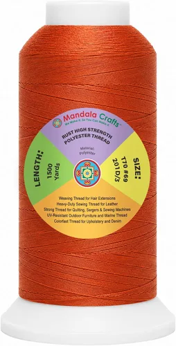 Vista 23 de Mandala Crafts Airforce Blue Tex 70 - Hilo de poliéster para tapicería 1500 Yds T70 UV Resistant Strong Thread for Leather Sewing, Marine
