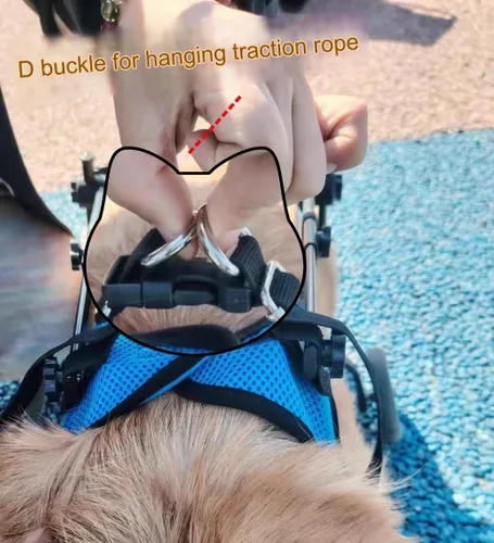 Vista 4 de Herramienta ligera para caminar para perros, silla de ruedas ajustable para perros, soporte para piernas y soporte de cadera para perros pequeños