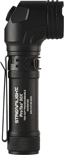 Vista 2 de Streamlight 88094 ProTac 90X 1,000 lúmenes, linterna táctica EDC compacta de ángulo recto multi-combustible con baterías no recargables y funda