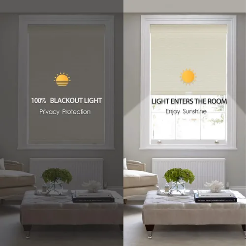 Vista 3 de Tonature Persianas Enrollables sin Cordón 100% Opacas para Ventana, Cortinas Enrollables con Tela Texturizada, Protección UV, Persianas