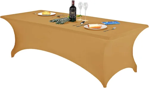 Vista 126 de FORLIFE - Funda de mesa de elastano, mantel ajustado de 4 pies para mesas rectangulares, funda elástica para patio, universal para bodas, banquetes