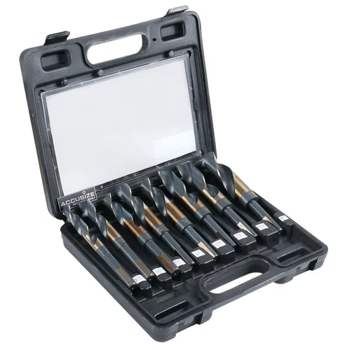 Vista 5 de Accusize Industrial Tools M35 (H.S.S.+5% Cobalto) Vástago y taladro de 1/2" - 9/16" a 1", juego de 8 piezas, H516-6507 M35 HSS + 5% cobalto, 1/2