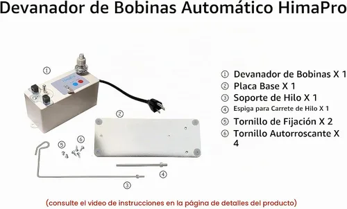 Vista 3 de HimaPro Bobinadora Automática para Máquina de Coser Bobinadora Eléctrica - Bobinadora Eléctrica - Ranura Ajustable para Bobina - Experiencia