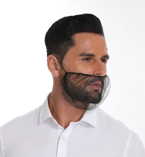 Vista 4 de Honeycomb Beard Nets Disposable, Breathable Heavy-Duty Nylon Beard Covers for Food Safety & Restaurant