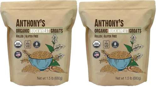 Vista 8 de Anthony's Groats de Trigo Sarraceno Orgánico Descascarillado, 1.5 lb, Sin Gluten, Sin OGM
