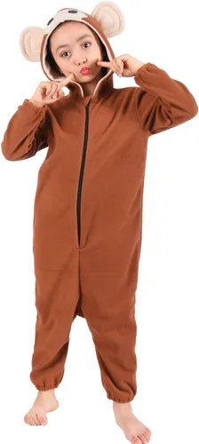 Vista 8 de Mono de mono para niños, niñas, mono de animal, traje de Navidad para niños pequeños con accesorios de plátano