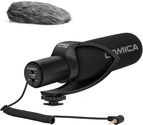 Vista 4 de COMICA CVM-V30PRO Micrófono de escopeta, micrófono de video profesional súper cardioide con soporte de choque, kit de micrófono de cámara