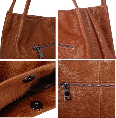 Vista 4 de Iswee - Bolso de piel para mujer y dama, bolsa de hombro y de mano a la moda
