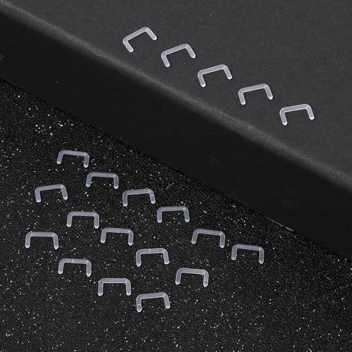 Vista 5 de Yolev 20 piezas de 0.63 onzas (0.56 oz), retenedores de piercing de tabique de acrílico en forma de U, flexibles y transparentes, retenedores