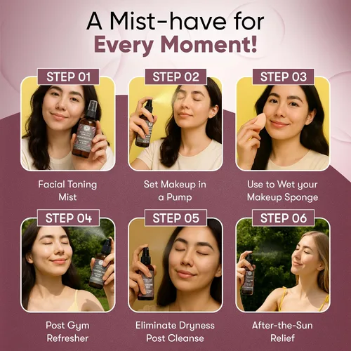Vista 5 de Spray hidratante *Elige tu tamaño* Mineral Makeup Setting Mist Vegan Facial Moisturizer Spritz (4 oz. Mist)