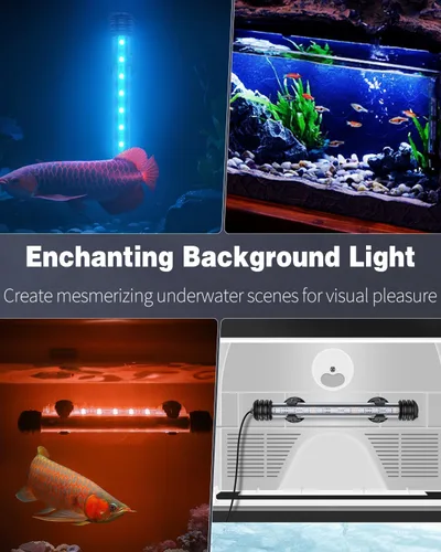 Vista 7 de Pawfly Luz LED para Acuario de 1.8 W, Luz Submersible de 7.5 Pulgadas Bajo el Agua para Tanque de Peces con Temporizador de Encendido/Apagado