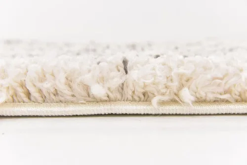 Vista 4 de Unique Loom Rabat Shag Collection - Alfombra geométrica (2 pies x 4 pies 1 pulgada, marfil puro/gris)