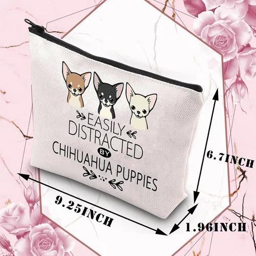 Vista 2 de BDPWSS Regalo de Chihuahua para los amantes de Chihuahua, bolsa de maquillaje de Chihuahua, Chihuahua, perro, cachorro, regalo divertido, bolsa