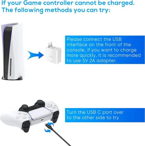 Vista 2 de FYOUNG Cable de carga para PlayStation 5Xbox Series XSpara Switch OLEDSwitch LiteSwitch 2 Controller, cable de carga rápida USB tipo C trenzado