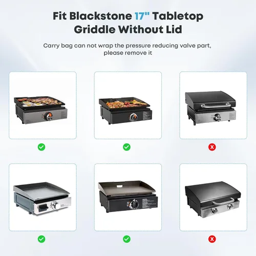Vista 4 de Bolsa de transporte Stanbroil para parrilla de mesa Blackstone de 17 pulgadas sin capucha metálica, negra